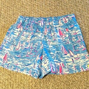 Lilly Pulitzer LILO 100% Linen 4” Shorts Zanzibar Blue Boatylicious XS